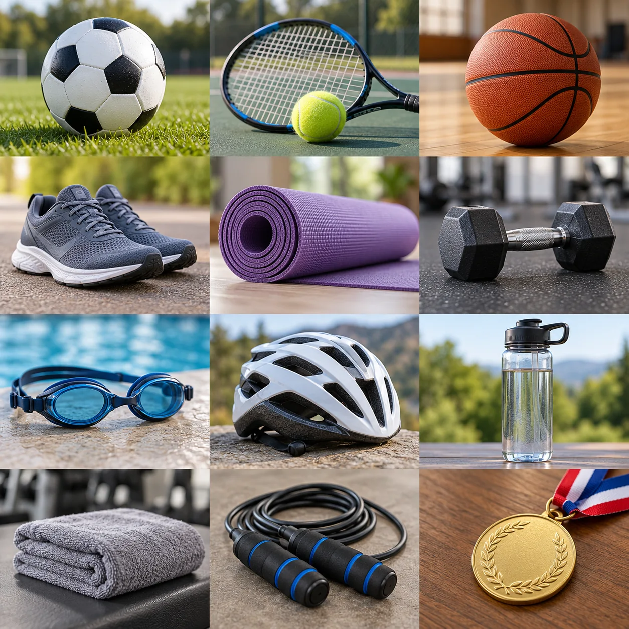 Picture dictionary of sports items